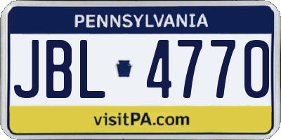 PA license plate JBL4770