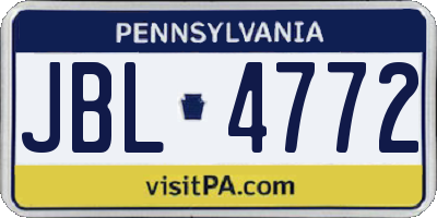 PA license plate JBL4772