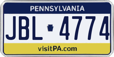 PA license plate JBL4774