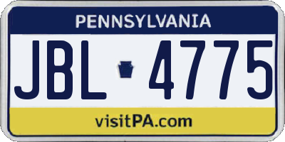 PA license plate JBL4775