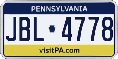 PA license plate JBL4778