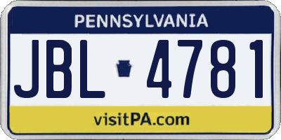 PA license plate JBL4781