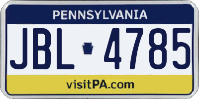 PA license plate JBL4785