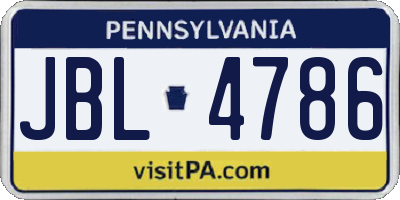 PA license plate JBL4786