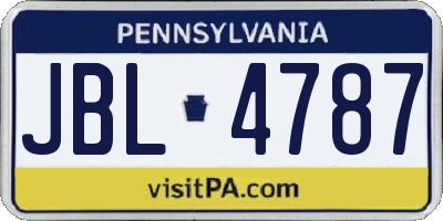 PA license plate JBL4787