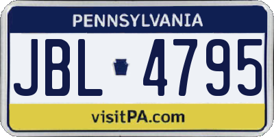 PA license plate JBL4795