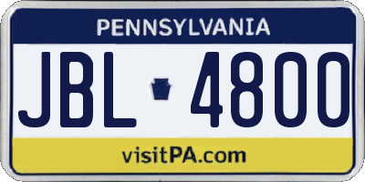 PA license plate JBL4800