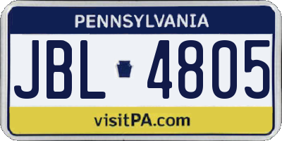 PA license plate JBL4805