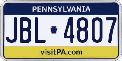 PA license plate JBL4807