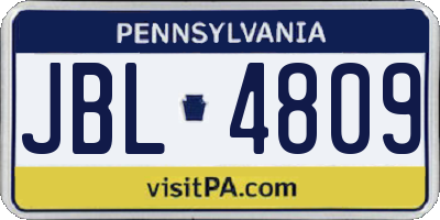 PA license plate JBL4809