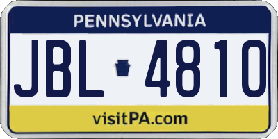 PA license plate JBL4810