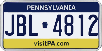 PA license plate JBL4812