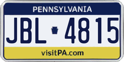 PA license plate JBL4815