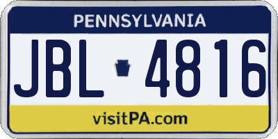 PA license plate JBL4816