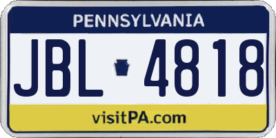 PA license plate JBL4818