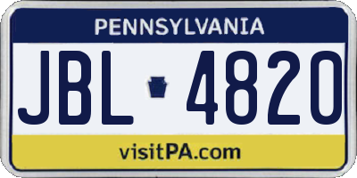 PA license plate JBL4820