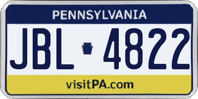 PA license plate JBL4822