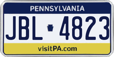 PA license plate JBL4823