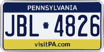 PA license plate JBL4826