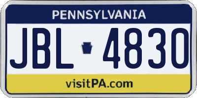 PA license plate JBL4830