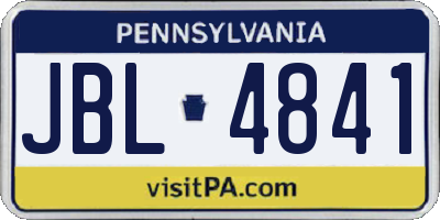 PA license plate JBL4841