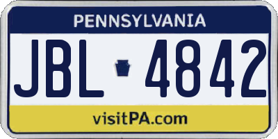 PA license plate JBL4842