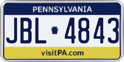 PA license plate JBL4843