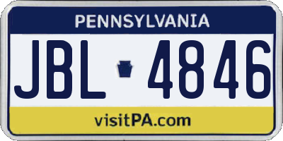 PA license plate JBL4846