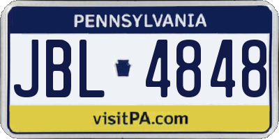 PA license plate JBL4848