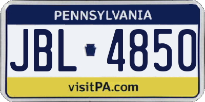 PA license plate JBL4850