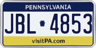 PA license plate JBL4853