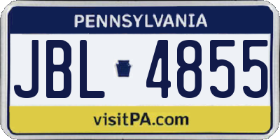 PA license plate JBL4855