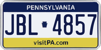 PA license plate JBL4857