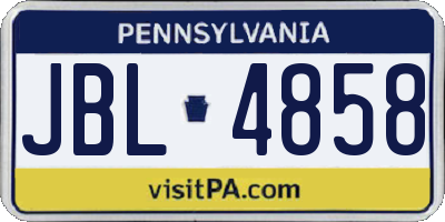 PA license plate JBL4858