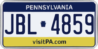 PA license plate JBL4859