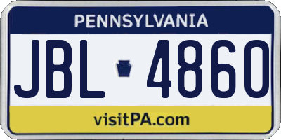 PA license plate JBL4860