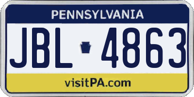 PA license plate JBL4863