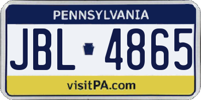 PA license plate JBL4865