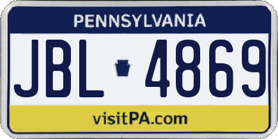 PA license plate JBL4869