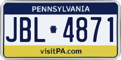 PA license plate JBL4871