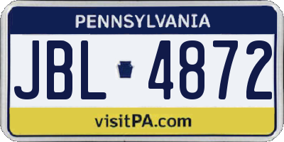 PA license plate JBL4872