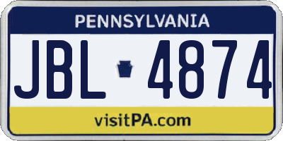 PA license plate JBL4874