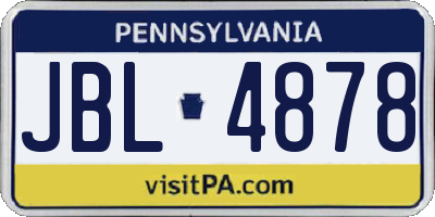 PA license plate JBL4878