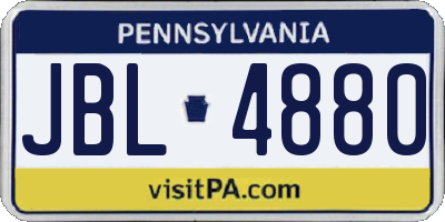 PA license plate JBL4880