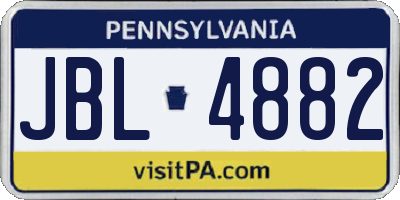 PA license plate JBL4882