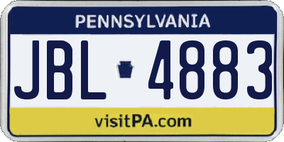 PA license plate JBL4883