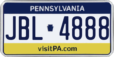 PA license plate JBL4888