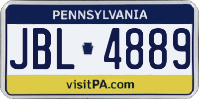 PA license plate JBL4889