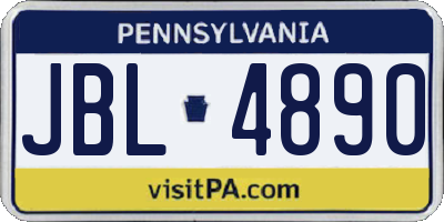 PA license plate JBL4890