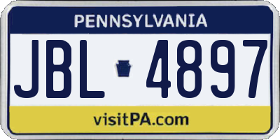 PA license plate JBL4897